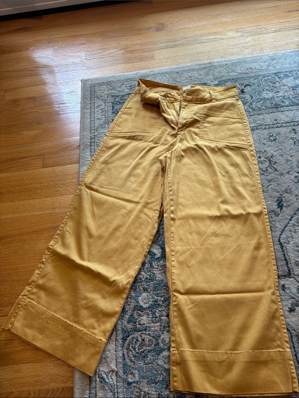 Joie Wide-Leg High-Rise Pants in Mustard
